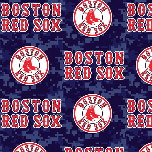 Boston Red Sox MLB Baseball Logo Blue Fabric Traditions Polyester FLEECE Fabric MLB-6687-B