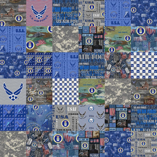 Military US Air Force Cheater Quilt Allover 60" Sykel Enterprises Cotton Fabric SYK-1363-AF