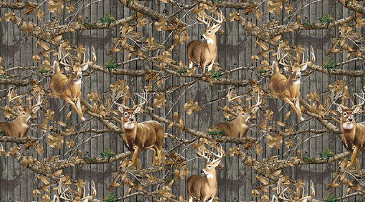 Realtree Plank Packed Deer Sykel Cotton Fabric SYK-10520