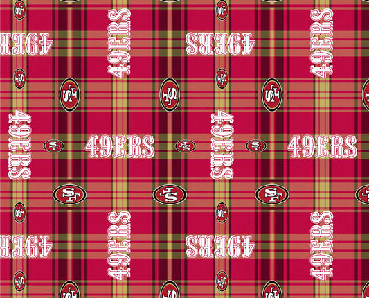 San Francisco 49ers NFL Football Plaids Fabric Traditions Polyester Fleece Fabric NFL-70405-D